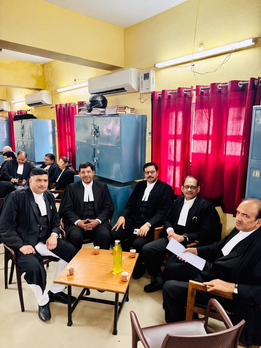 Akshat Chaudhary in advocate’s robes outside the Allahabad High Court