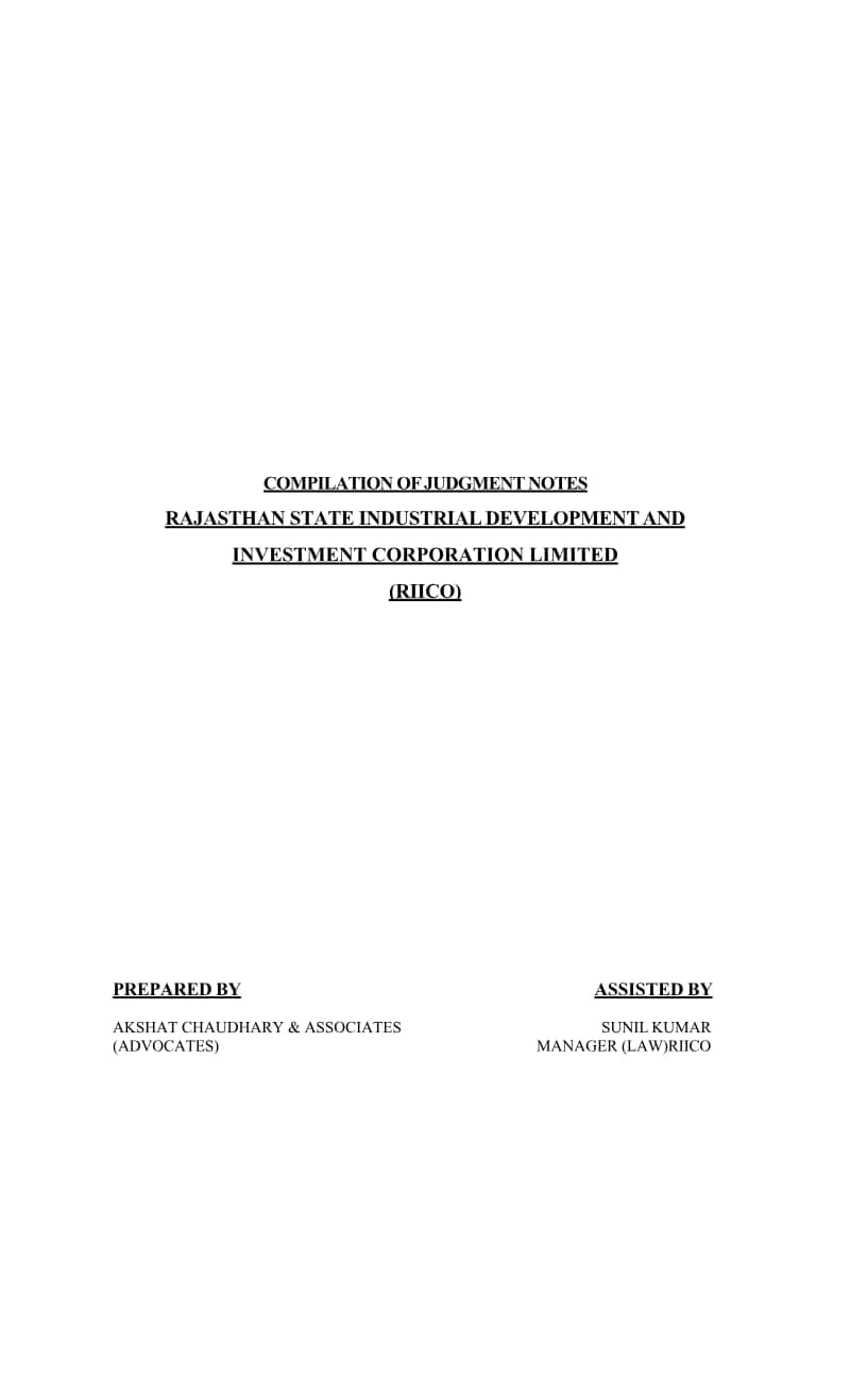 Cover of Compilation of Judgment Notes: RIICO